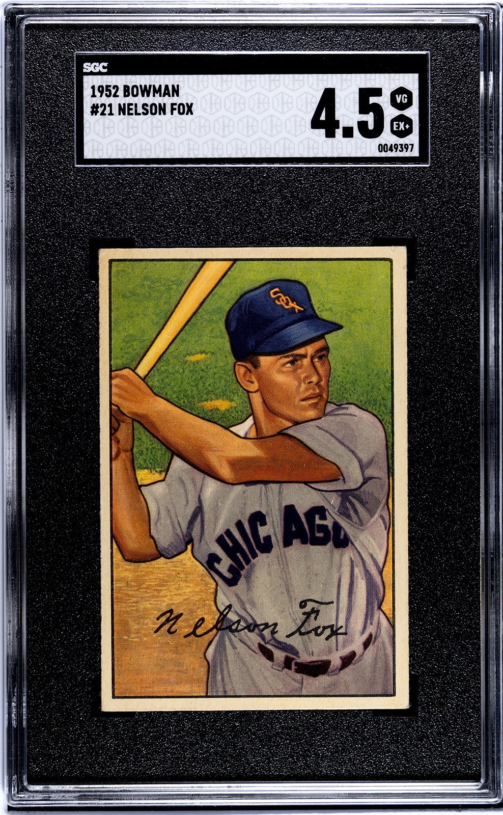 1952 Bowman #21 Nelson Nellie Fox Chicago White Sox SGC 4.5 VG EX+