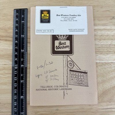 Best Western Telluride Colorado Tomboy Inn Hotel Map Skiing Guide Bucky Schuler