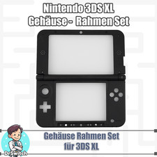 3DS XL Gehäuse Mittelrahmen Unterteil Display Rahmen Frame Scharnier | Schwarz