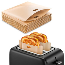 12 Pcs Non-Stick Grilled Cheese Toaster Bags Reusable Up To 50 Times - 6.3" x 6.