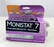 Monistat 7 Combination pack 45g + 9g tube + 7 applicators Exp 06/2026