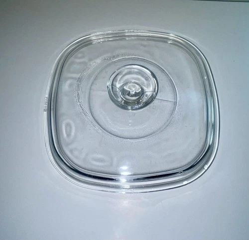 Vintage Pyrex A-9-C SQUARE Clear Glass replacement Lid for Corning Ware