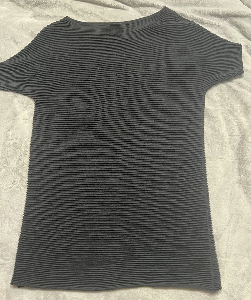 SARAH PACINI TOP MALHA TEXTURA COM NERVURAS FEITA NA ITÁLIA, feminino, tamanho único preto, - Imagem 2 de 4