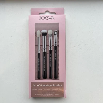 ZOEVA SET OF MINI EYE BRUSHES WITH POUCH Brand New Boxed