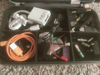 Computer assorted plug in adapters. Legacy Adapter Grab box