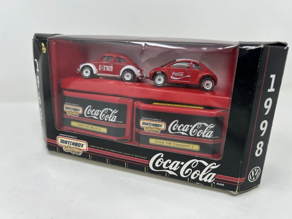 Matchbox 1:64 scale Coca-Cola series 1962 VW Beetle & 1998 VW Concept 1 Coke - Image 2 of 3