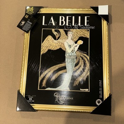New Vintage Theme Illustration Framed Artwork 18x22  La Belle Madame 