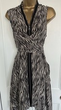 ALLSAINTS Silk Knee Length Zebra Print Zipped Detail Dress Size 12. Maternity