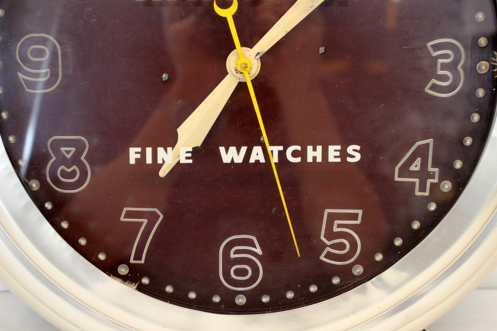 💥vintage HAMILTON Fine Watches NEON WALL CLOCK Lackner Ohio RUNNING 18"💥