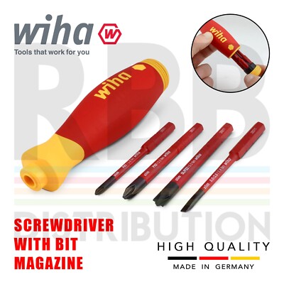 Wiha 45296 SlimBits Screwdriver Phillips PZ Mixed 4 pcs PocketMax VDE