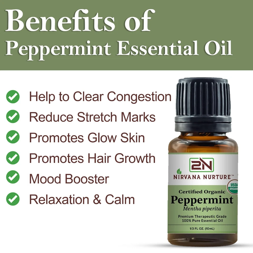 Organic Peppermint Essential Oil USDA Certified 100% Pure Therapeutic Grade - Image 4 of 4