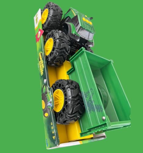✨John Deere Kids Monster Treads Tractor Toy With Wagon Lights And Sounds Green - Picture 3 of 8