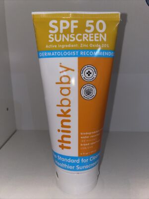 Thinkbaby Safe Sunscreen SPF 50+ Broad Spectrum Water Res. 80 Minutes (6 oz)