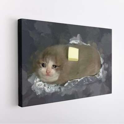 Sad Cat Meme Leinwanddruck |Sad Cat Meme Poster |Sad Cat Meme Wall Art |Cursed