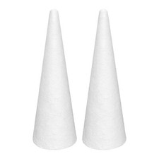 2 Pack 15.7" Foam Cones DIY Polystyrene Christmas Tree Craft Cones
