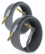 2-Pack 10FT Instrument Cable Right Angle 1/4" Male Jack for Guitar  Audio