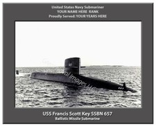 USS Francis Scott Key SSBN 657 Personalized Canvas Submarine Photo Print Navy