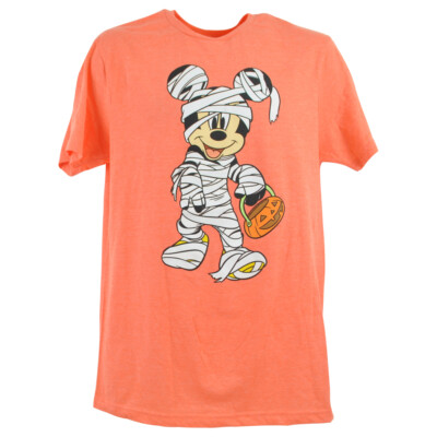 Disney Mickey Mouse Cartoon Halloween Mummy Orange Adults Men Tshirt Tee