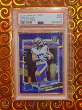 Puka Nacua 2023 Panini Donruss Optic BLUE GLITTER PRIZM SSP MINT PSA 9