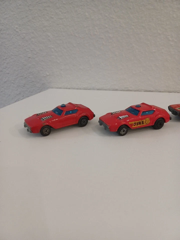 Lote de 6 coches rojos Lesney Matchbox Hot Wheels vintage jefe de bomberos Renault ++ Foto 2 de 4