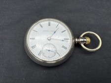 Antique American Waltham Model 1877 Coin Silver Pocket Watch, Working