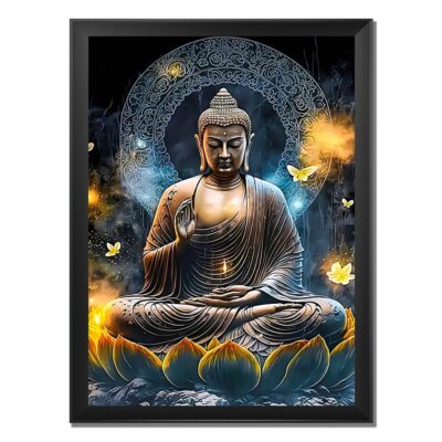 Lord Buddha Spiritual Wall Art Frames For Home & Office Decoration