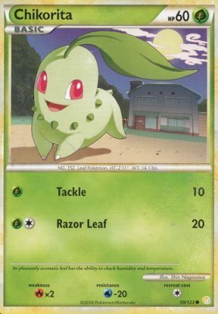 Chikorita 59/123 HeartGold & SoulSilver Common Near Mint NM Pokemon DNA GAMES