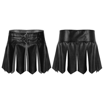 Männer römische Gladiator Lederrock Halloween Minirock Kostüm Cosplay  Clubwear