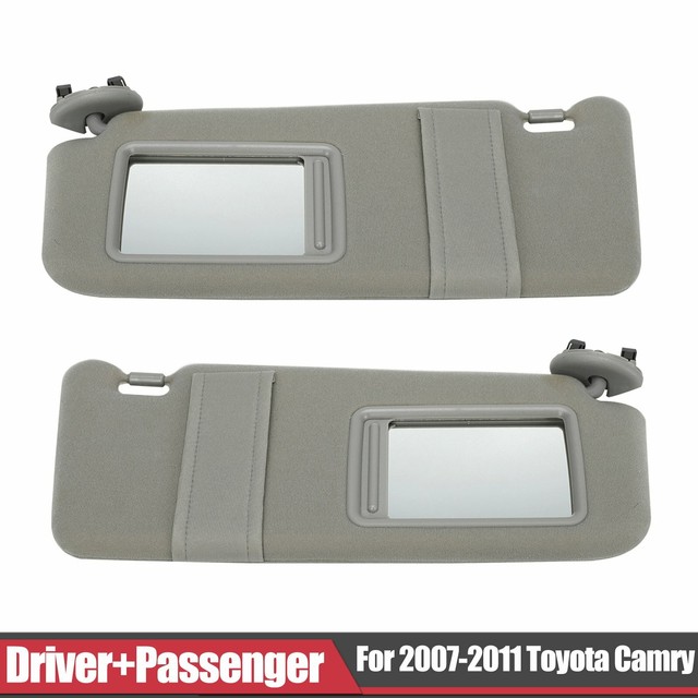 Left+Right Sun visor Gray For 20072011 Toyota Camry without Vanity Light eBay