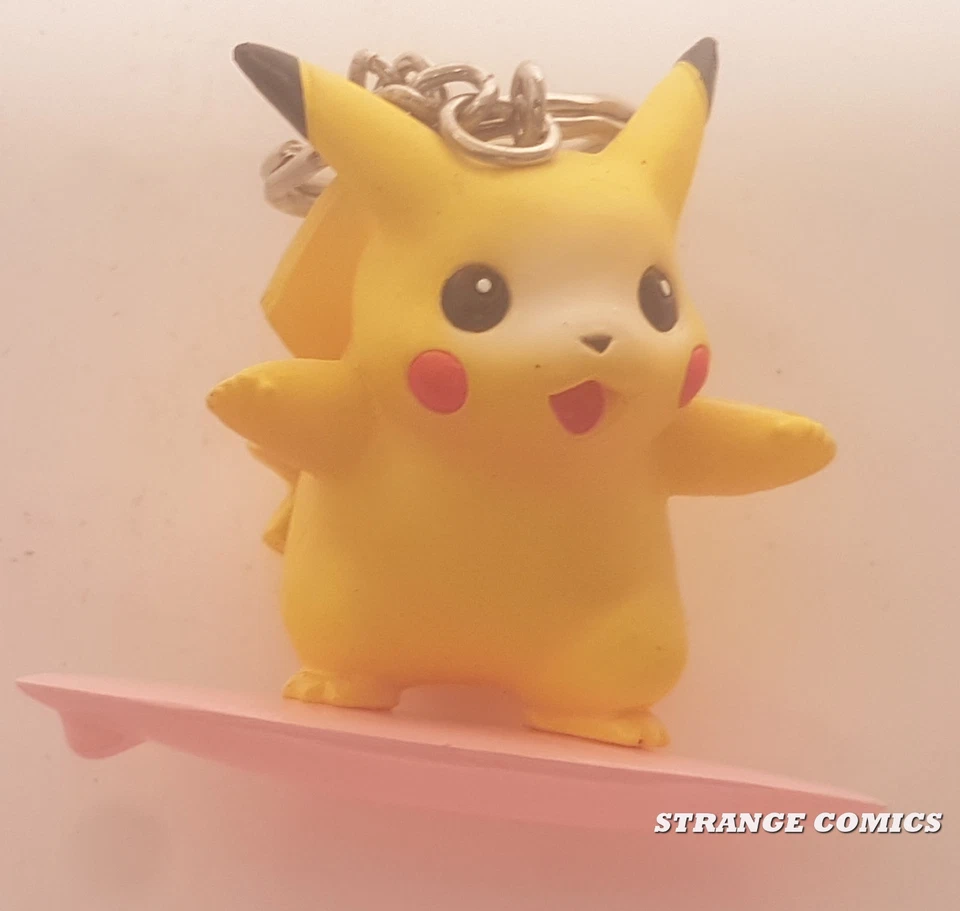 POKEMON SURFING PIKACHU PORTACHIAVI ORIGINAL TAKARA TOMY PVC 2" - Immagine 3 di 4