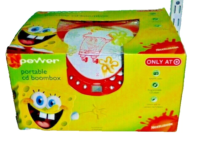 SpongeBob Portable Programmable CD Boombox AM/FM Radio MP3 Player Nickelodeon - Image 2 of 4
