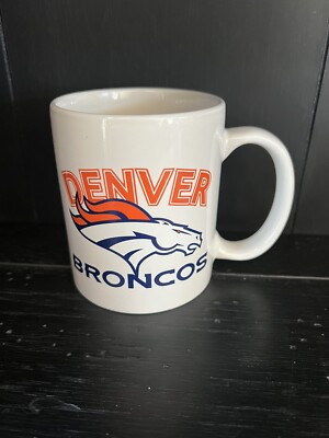 DENVER BRONCOS Football White Coffee Cup Mug 11 Oz Ceramic NFL Colorado