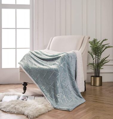 Überwurf Blush Luxus Metallic Folie Extra Groß Grafik Sherpa Wendebettwäsche