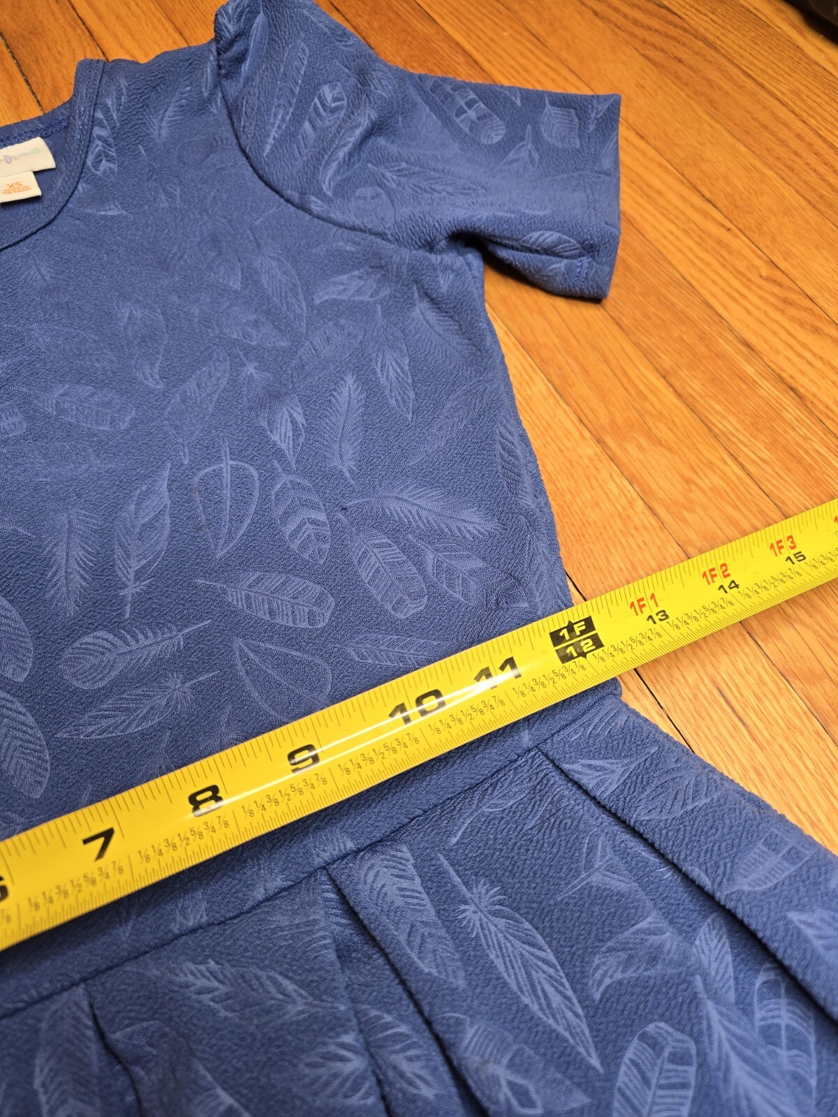 LULAROE Solid Blue Feather Embossed Textured Stre… - image 10