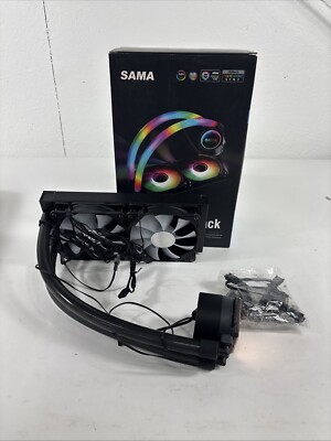 SAMA PS240 ARGB CPU Liquid Cooler Computer PC 240mm Radiator 2x120mm PWM Fan