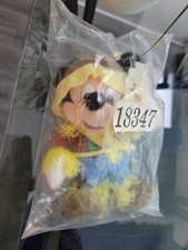 NEW Walt Disney World Plush Mickey Mouse Scarecrow 8" Fall Halloween Beanie Baby