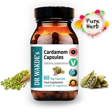 DR WAKDE'S Cardamom Capsules | 60 Veg Caps | Ayurvedic Supplement | Vegan | 1...