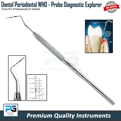 PROXPECT GROUP® Dental Who Probe Periodontal BPE Marking Color Coated Ball Tip Instruments Lab