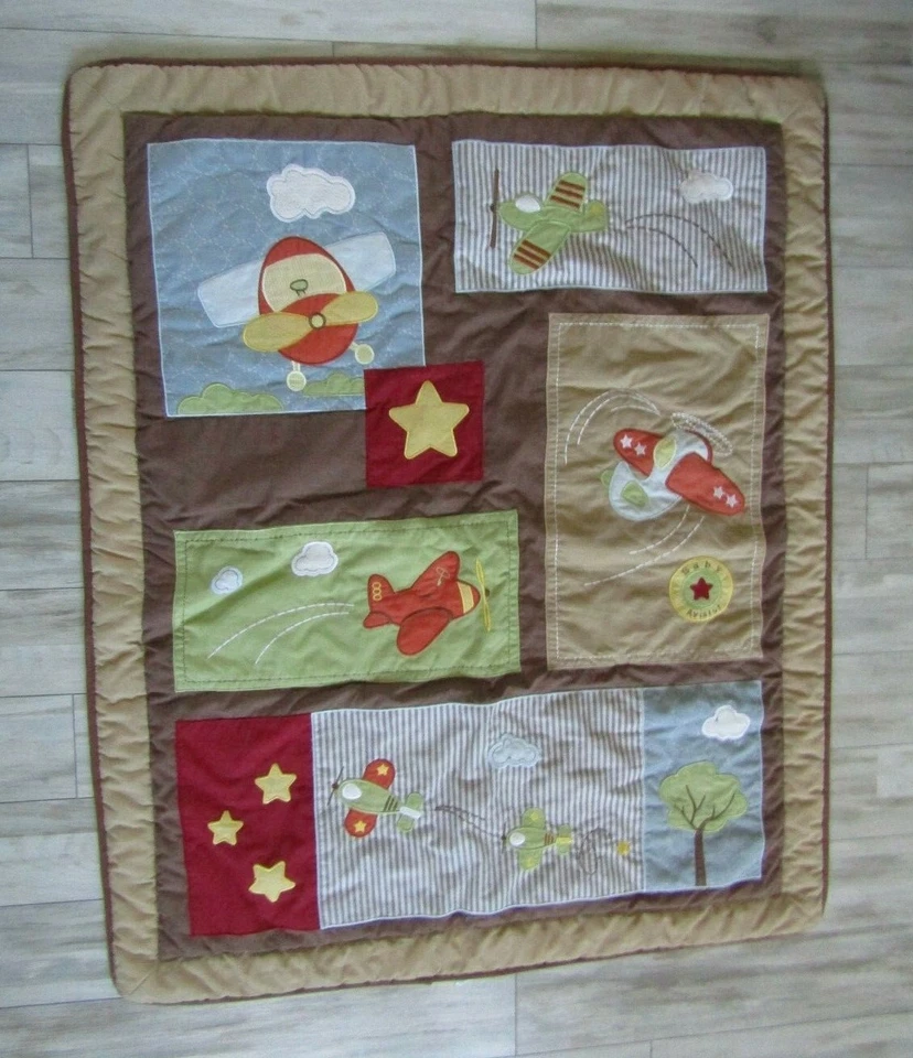 Edredón y bolsa de juguete Geenny Baby Nursery The Aviator Airplane Foto 2 de 4