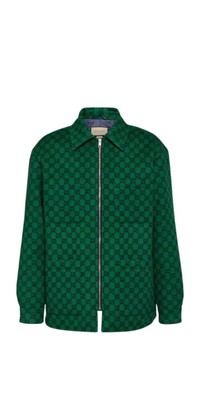 Gucci Overshirt aus GG Flanell Grün Herren