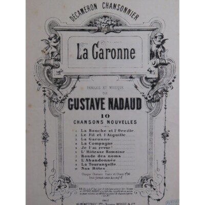 NADAUD Gustave La Garonne Klaviergesang ca1875