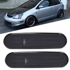 2x Smoke Bumper Side Marker Light For 2002~2005 Honda Civic Si EP3 Hatchback 3DR