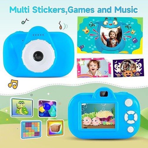 Kids Camera with 32GB SD Card Portable Toys Toddler Camera Age 3 4 5 6 8 9 Blue - Picture 3 of 6