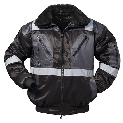 Pilotjacke Arbeitsjacke Winterbaujacke Winterjacke Reflexstreifen Gr S-4XL