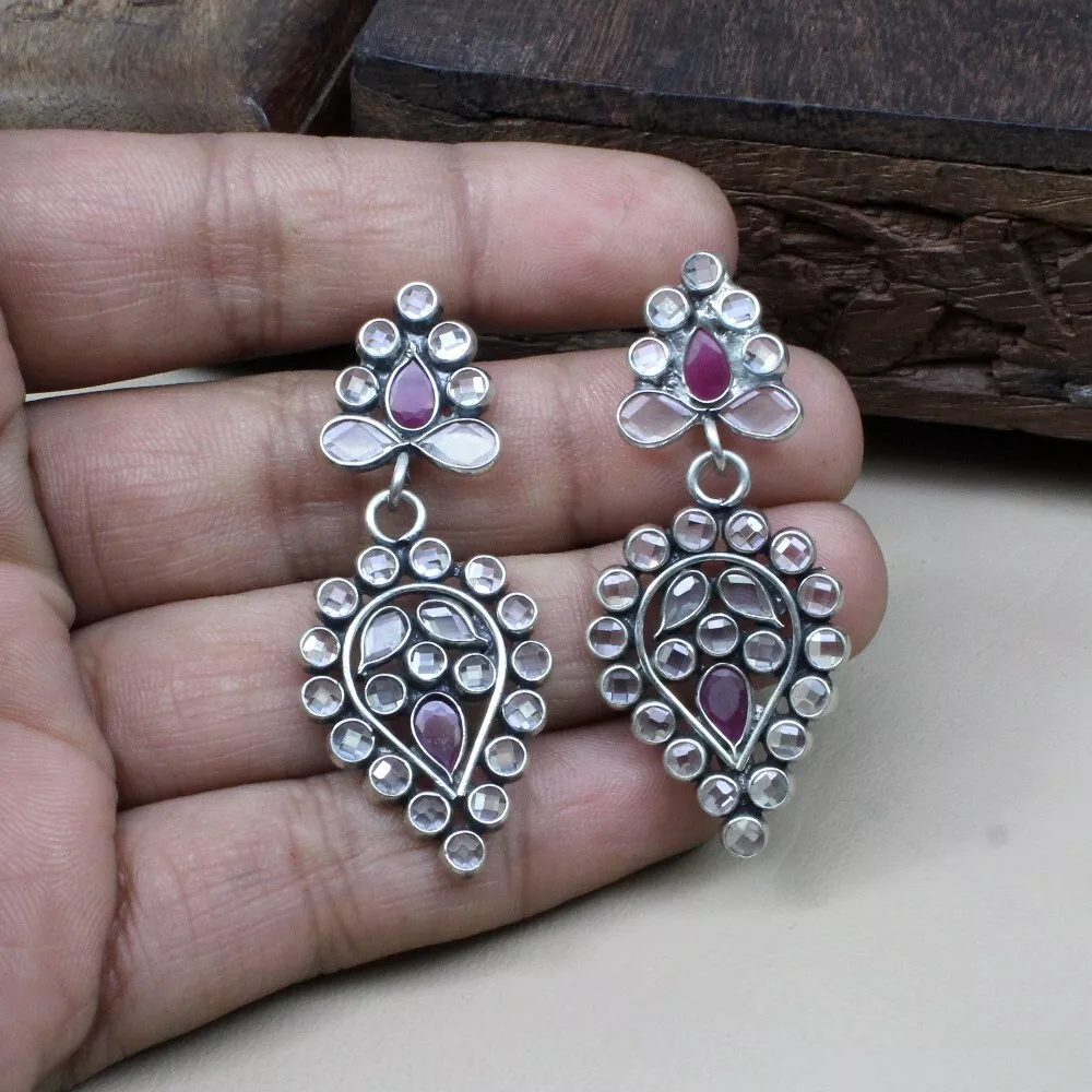 Ethnic sale silver earrings