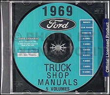 1969 Ford Truck Repair Shop Manual CD Pickup Bronco Van F100 F250 F350 E100-E350