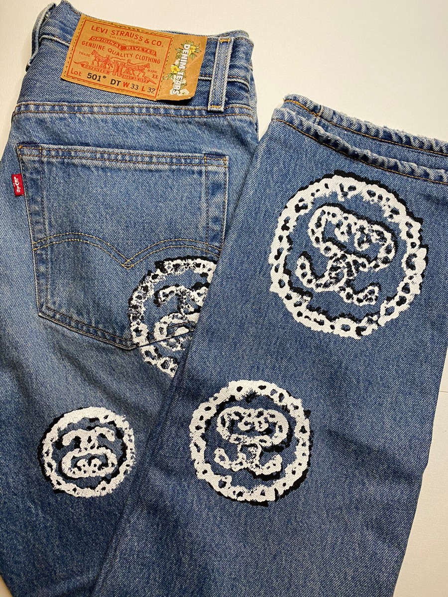 Stussy x Denim Tears 33x32 501 Levis Jean 'Light Indigo Stussy x Denim Tears 33x32 501 Levis Jean 'Light Indigo