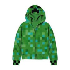 New Boys Minecraft Zip-Up Hoodie 4/5 6/7 8 10/12 14/16