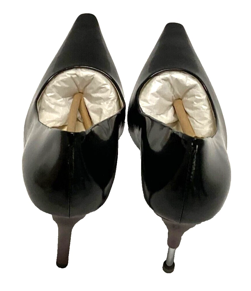 Tory Burch donna tacco rotto pompa pelle di agnello perfetto nero carmine scuro taglia 11