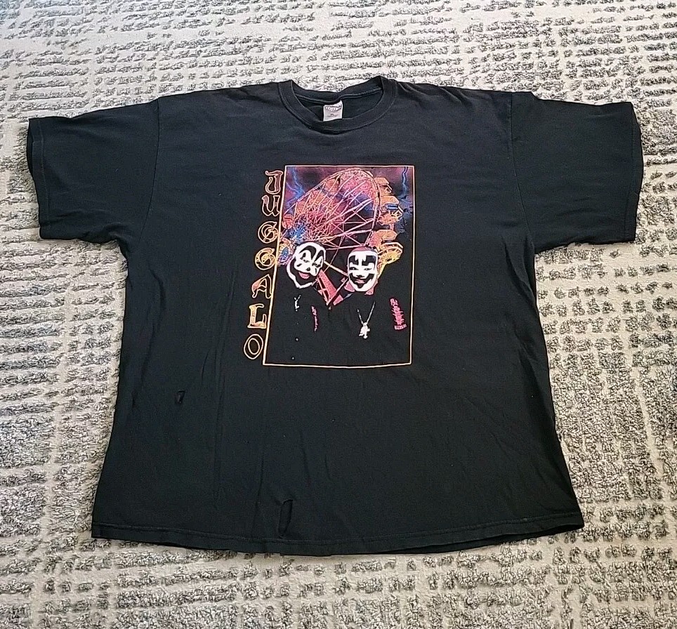 Vintage Y2K Insane Clown Posse Dark Carnival Black Faded 3XL T-Shirt